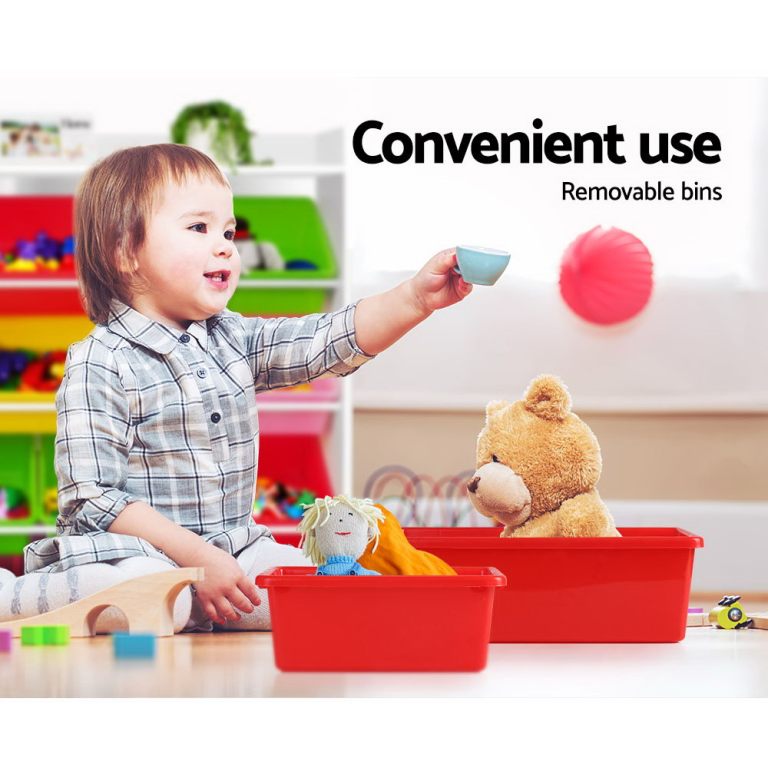 keezi kids toy box 8 bins bookshelf storage rack organiser toy display keezi kids toy box 8 bins bookshelf storage rack organiser toy display