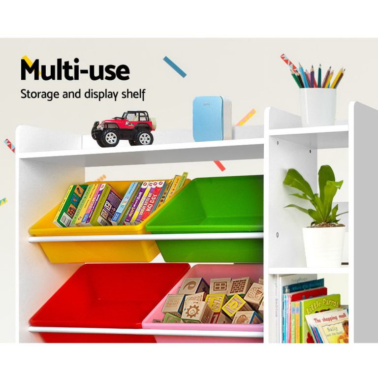 keezi kids toy box 8 bins bookshelf storage rack organiser toy display keezi kids toy box 8 bins bookshelf storage rack organiser toy display