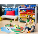 keezi kids toy box 12 bins bookshelf organiser children storage rack