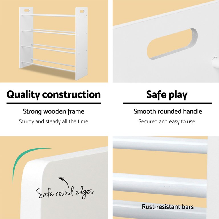 keezi kids toy box 12 bins bookshelf organiser children storage rack