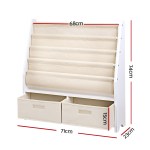 keezi 4 tiers kids bookshelf magazine rack children bookcase organiser drawer
