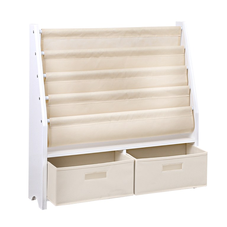 keezi 4 tiers kids bookshelf magazine rack children bookcase organiser drawer