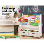 keezi 4 tiers kids bookshelf magazine rack children bookcase organiser drawer