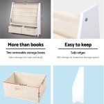 keezi 4 tiers kids bookshelf magazine rack children bookcase organiser drawer