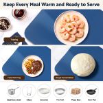 devanti food warming mat 60 x 38cm electric food warmer with timer