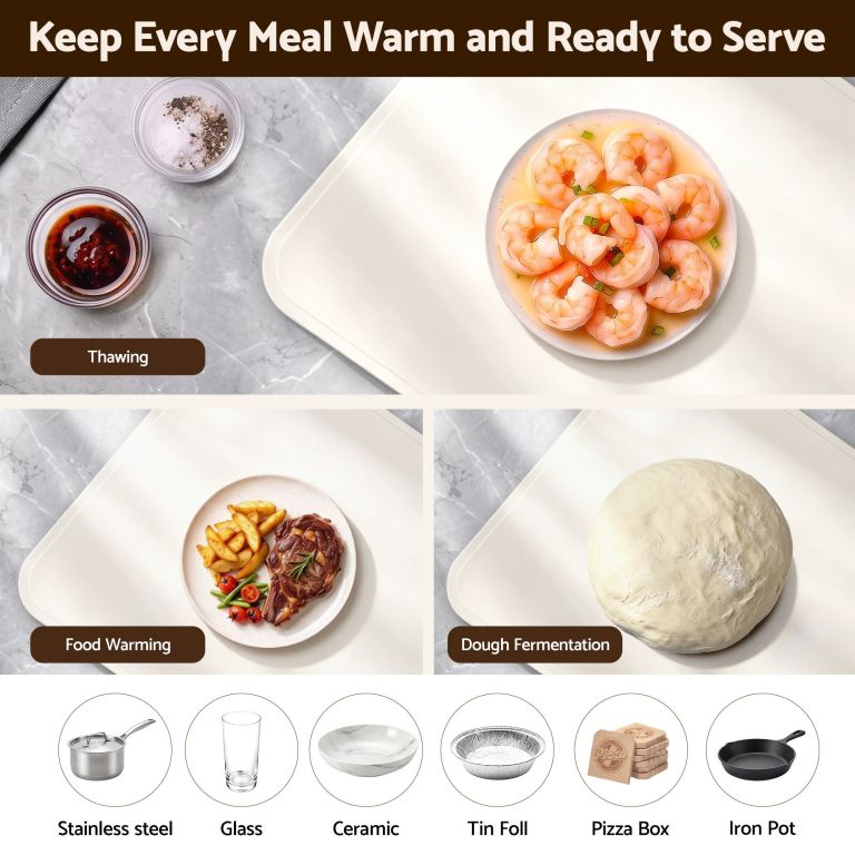 devanti food warming mat 60 x 38cm electric food warmer with timer white devanti food warming mat 60 x 38cm electric food warmer with timer white