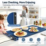 devanti food warming mat 80cm electric food warmer roll up buffet tray blue
