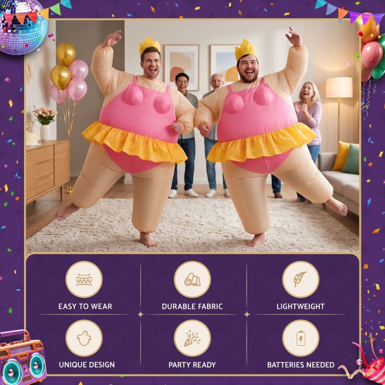 inflatable costume funny fat suit fancy dress adult party outfit pink one size inflatable costume funny fat suit fancy dress adult party outfit pink one size