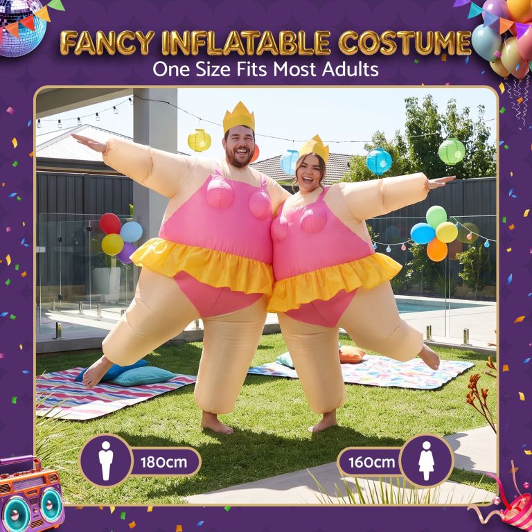 inflatable costume funny fat suit fancy dress adult party outfit pink one size inflatable costume funny fat suit fancy dress adult party outfit pink one size