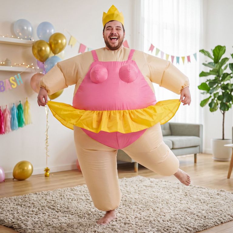 inflatable costume funny fat suit fancy dress adult party outfit pink one size inflatable costume funny fat suit fancy dress adult party outfit pink one size