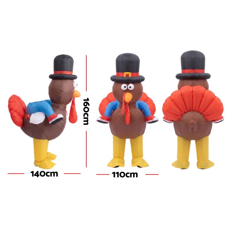 inflatable costume ride on turkey fancy dress funny party outfit brown one size inflatable costume ride on turkey fancy dress funny party outfit brown one size
