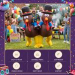 inflatable costume ride on turkey fancy dress funny party outfit brown one size inflatable costume ride on turkey fancy dress funny party outfit brown one size