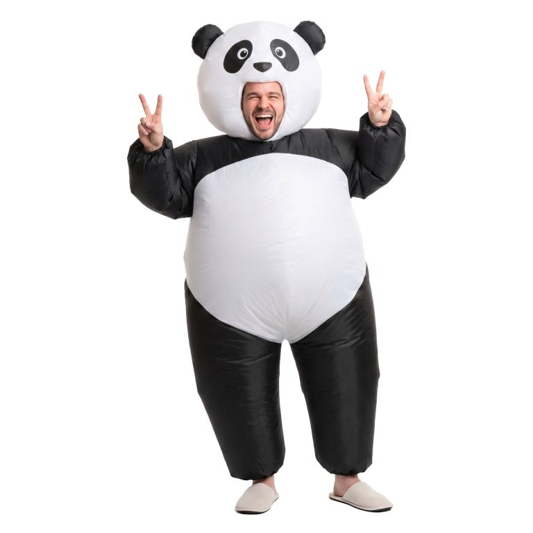 inflatable costume panda suit fancy dress adult party outfit black one size