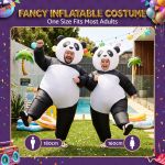 inflatable costume panda suit fancy dress adult party outfit black one size