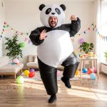 inflatable costume panda suit fancy dress adult party outfit black one size