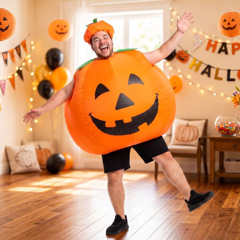 inflatable costume pumpkin fancy dress halloween party suit orange one size inflatable costume pumpkin fancy dress halloween party suit orange one size