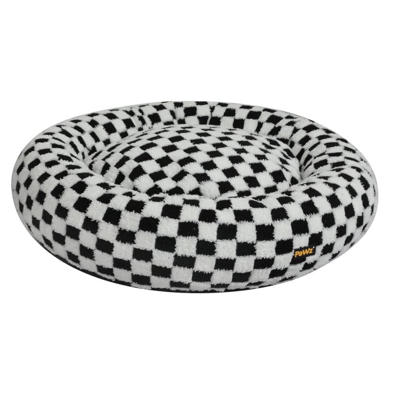 pawz circular plush dog cosy bed calming pet plush bed