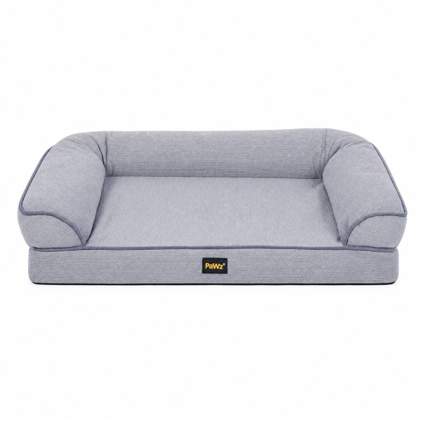 pawz cooling orthopedic dog bed waterproof lining washable memory foam grey l
