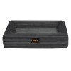 pawz l size orthopedic dog bed with corduroy removable cover waterproof washable grey