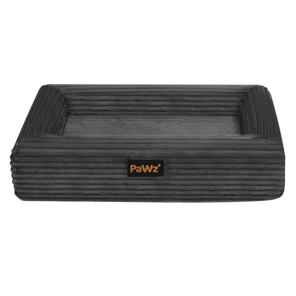 pawz l size orthopedic dog bed with corduroy removable cover waterproof washable grey