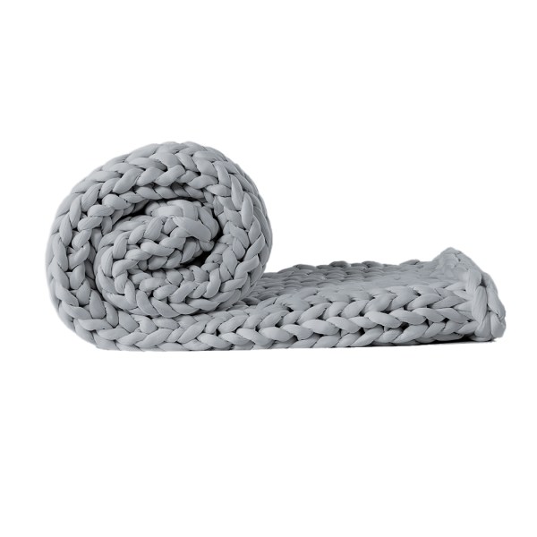 dreamz knitted weighted blanket chunky grey kids