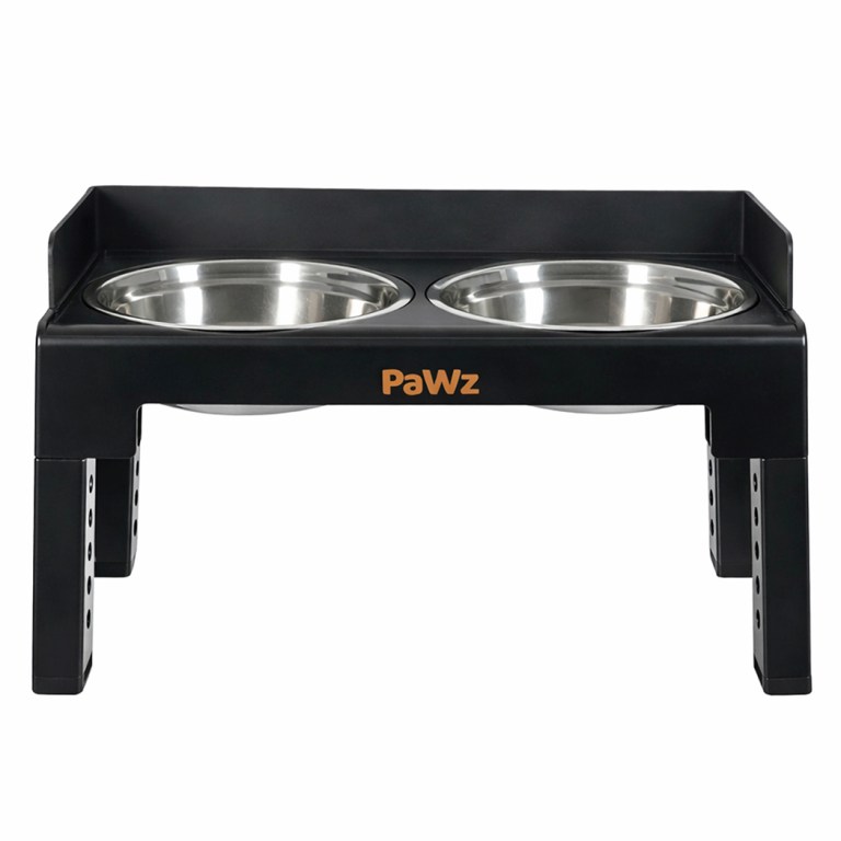 pawz elevated dog bowls pet feeder 6 height adjustable raised food water large