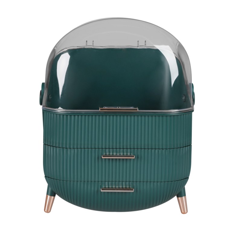 makeup storage case cosmetic organiser green