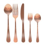 stainless steel cutlery set glossy knife rose gold