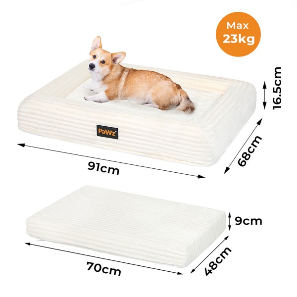 pawz l size orthopedic dog bed with corduroy removable cover waterproof washable beige pawz l size orthopedic dog bed with corduroy removable cover waterproof washable beige