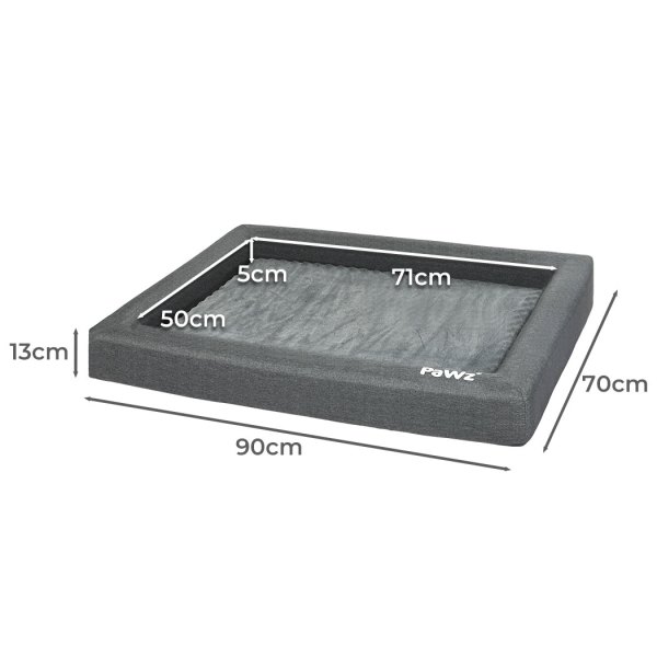 pawz memory foam pet bed calming dog l large