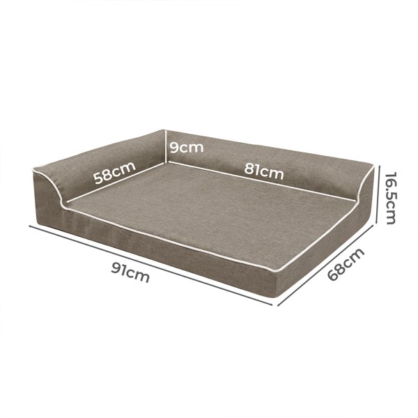 pawz orthopedic dog bed l coffee