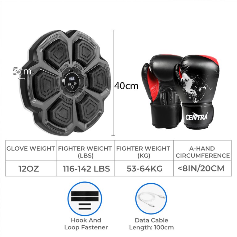 centra punching box with 12oz boxing glove black centra punching box with 12oz boxing glove black