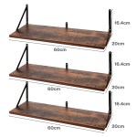 levede floating shelves 3 pcs wall mounted rustic storage display rack bedroom levede floating shelves 3 pcs wall mounted rustic storage display rack bedroom
