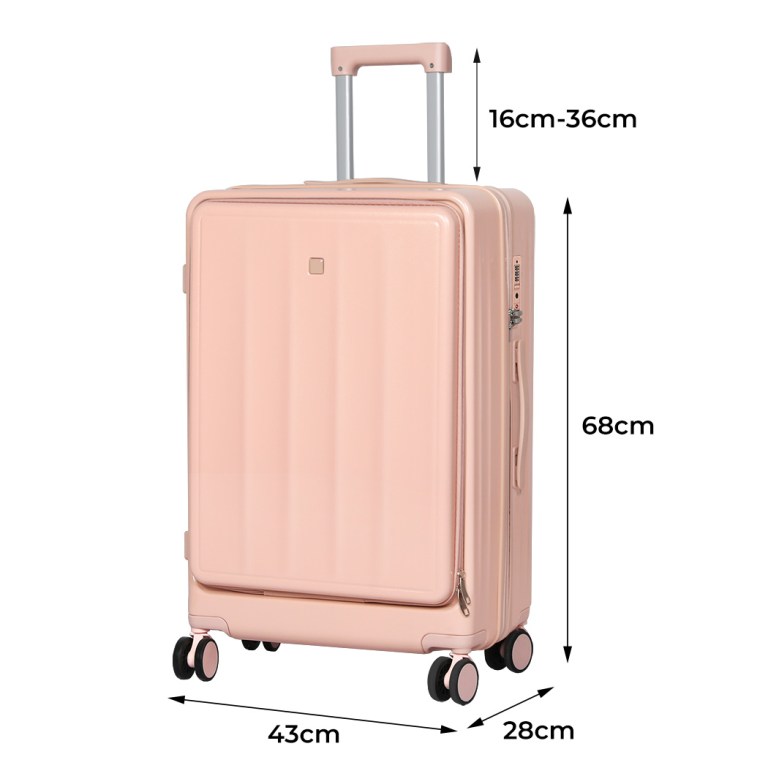 slimbridge 26" luggage trolley travel hard pink