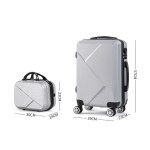 slimbridge 2pcs 20"travel luggage set grey