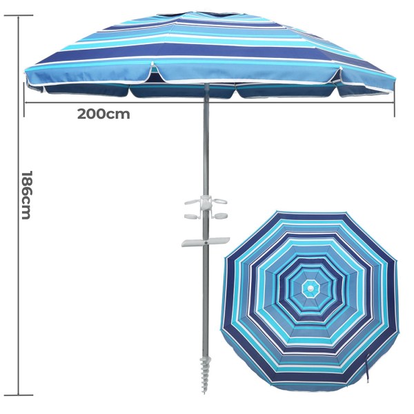 mountview 2m outdoor beach umbrellas sand blue mountview 2m outdoor beach umbrellas sand blue