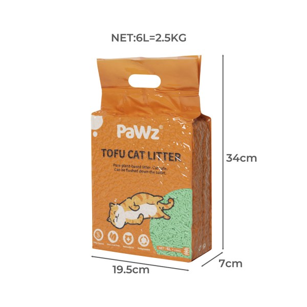 pawz 2.5kg tofu cat litter clumping green tea x12 pawz 2.5kg tofu cat litter clumping green tea x12