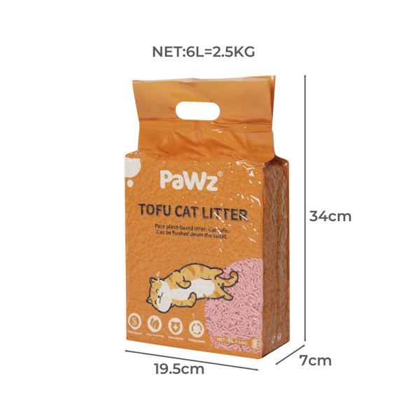 pawz 2.5kg tofu cat litter clumping watermelon x2 pawz 2.5kg tofu cat litter clumping watermelon x2