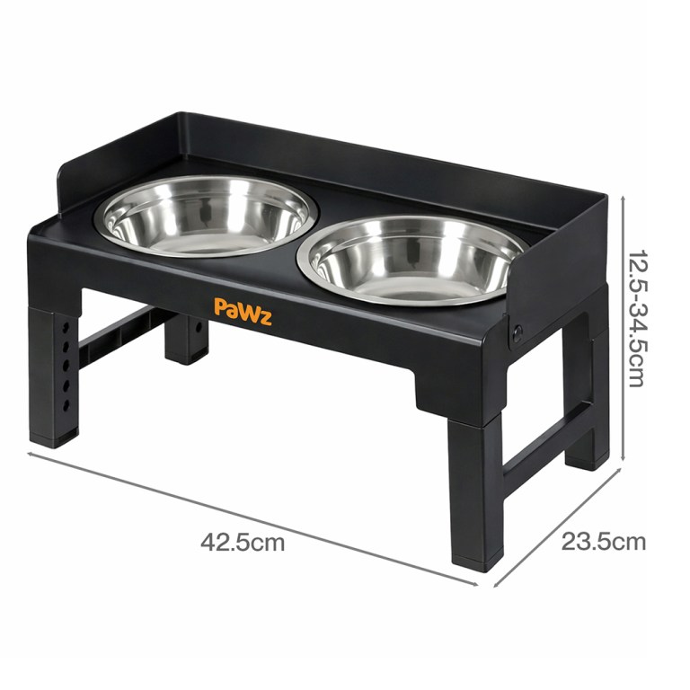 pawz elevated dog bowls pet feeder 6 height adjustable raised food water large