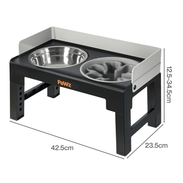 pawz elevated dog bowls pet feeder 6 height adjustable raised food water large