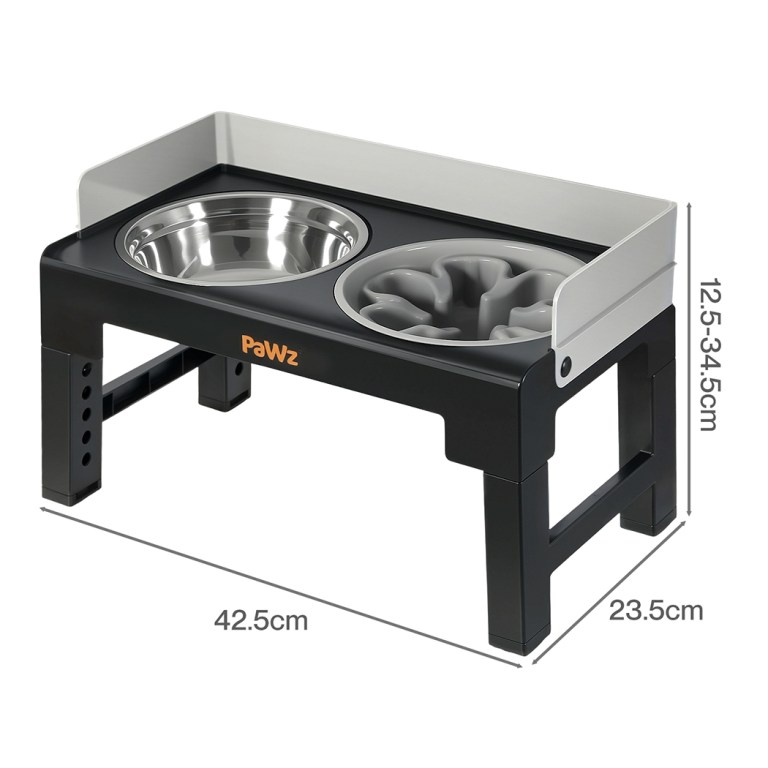 pawz elevated dog bowls pet feeder 6 height adjustable raised food water large