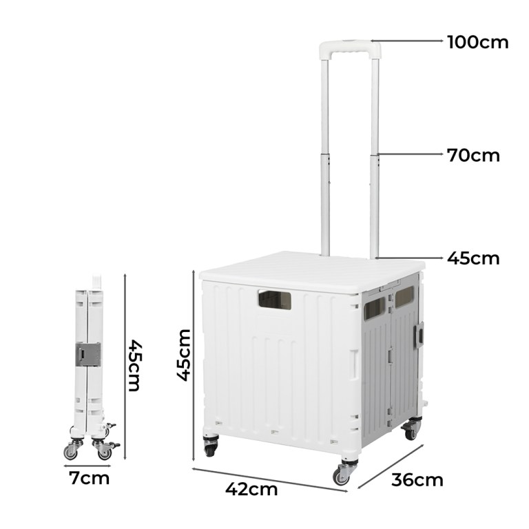 folding shopping trolley cart portable beige