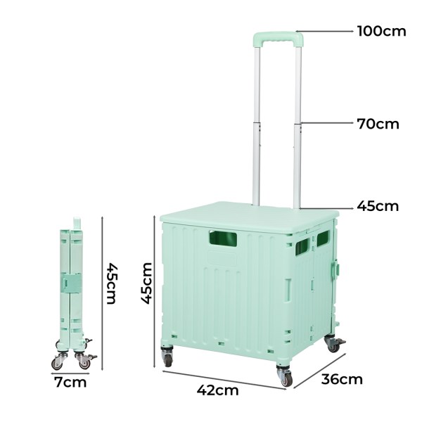 folding shopping trolley cart portable green folding shopping trolley cart portable green