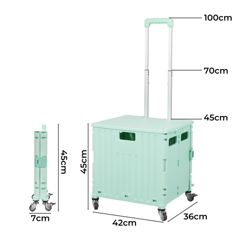 folding shopping trolley cart portable green folding shopping trolley cart portable green