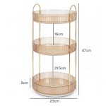 ilus 360� roating makeup organiser vanity countertop shelf cosmetic holder gold