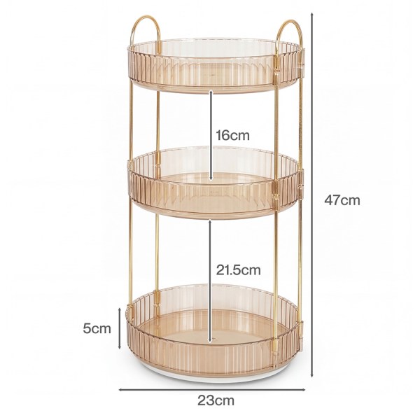 ilus 360� roating makeup organiser vanity countertop shelf cosmetic holder gold ilus 360� roating makeup organiser vanity countertop shelf cosmetic holder gold