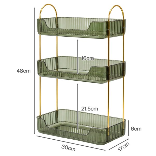 ilus makeup organiser vanity countertop shelf cosmetic holder storage green