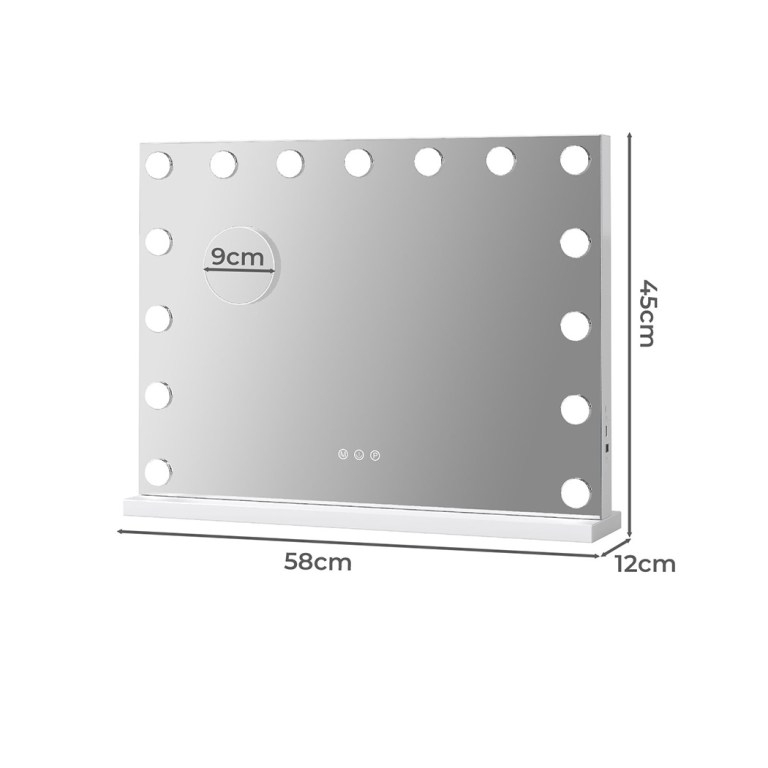 yezi led hollywood makeup mirror 45x58cm