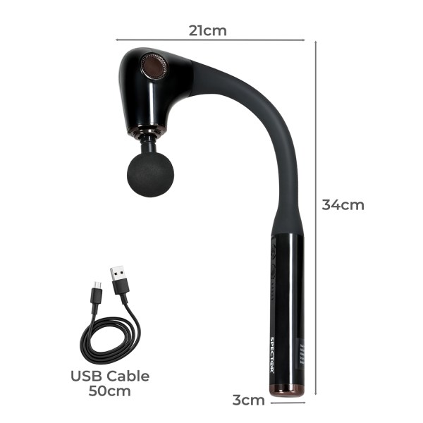 spector extended handle massage gun black spector extended handle massage gun black