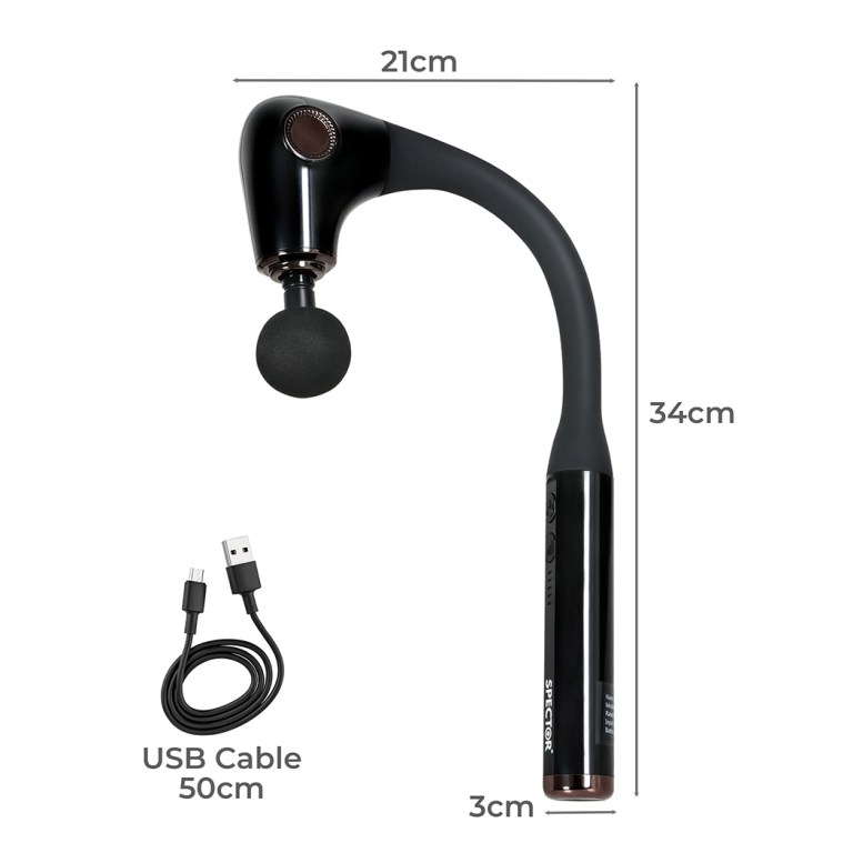 spector extended handle massage gun black